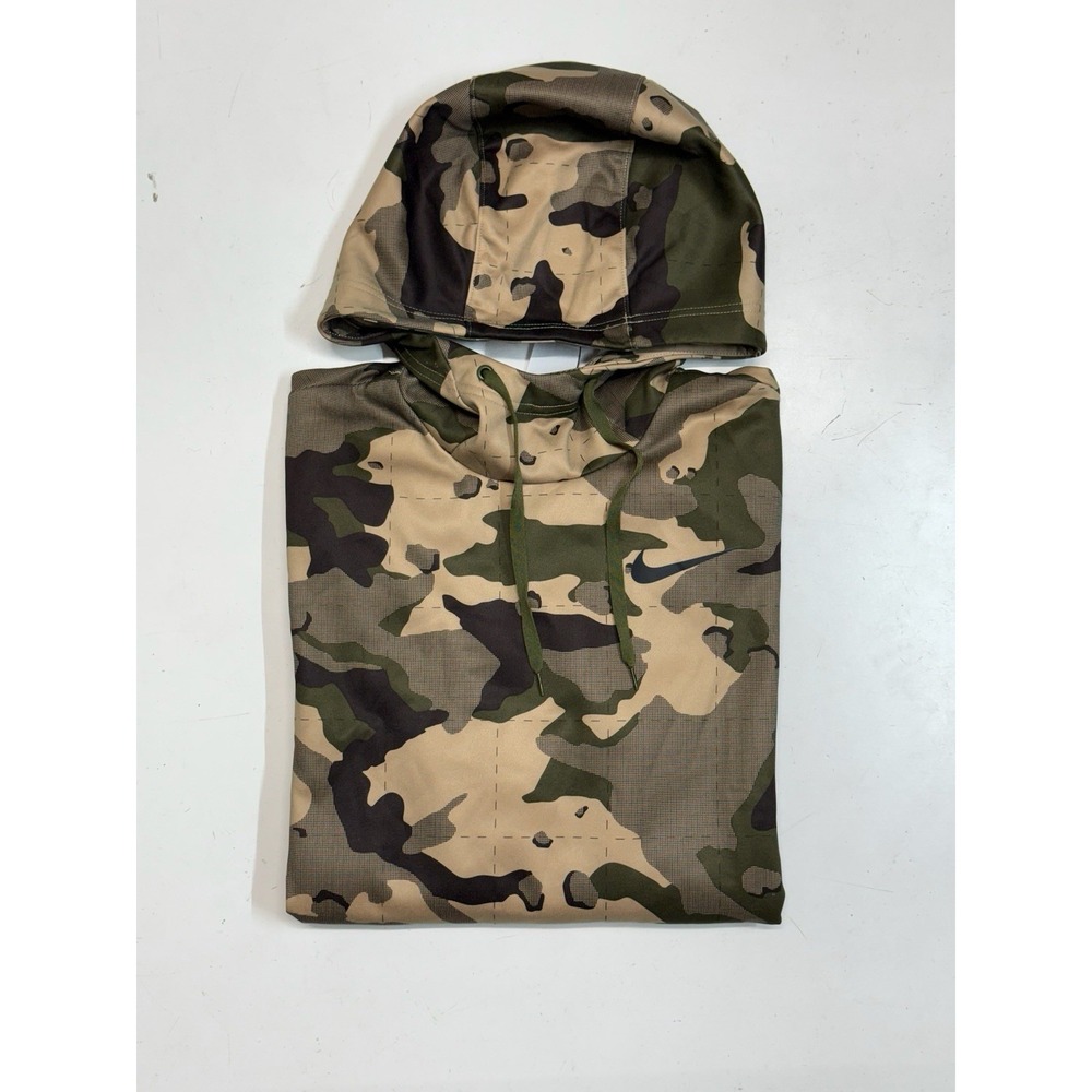 Nike Therma-FIT Men Khaki/Brown/Multi Camo Training Hoodie (DD1757-247) Size Med